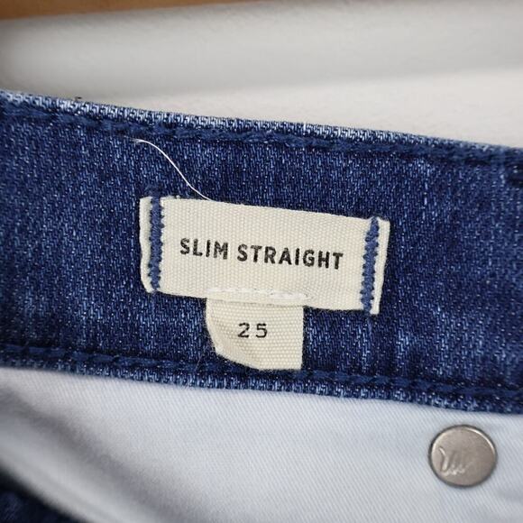 Madewell High Rise Slim Straight Embroidered Polka Dot Edition Jean Size 25 - Picture 4 of 9